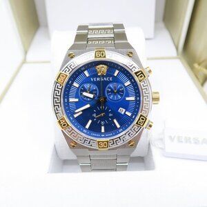 Versace VESO00522 V-Sporty Greca Chrono Blue Dial, Bracelet New Watch for Men.
